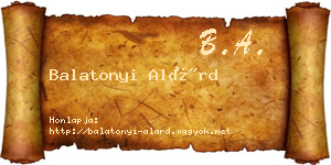Balatonyi Alárd névjegykártya